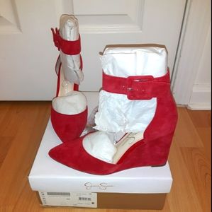 Jessica Simpson Red Suede Wedges